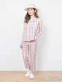 SHANTUNG CHECK PANTS