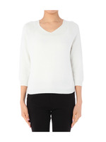 [S]光沢ミックスホールガーメントニットプルオーバー