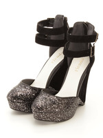 グリッターコンビパンプス