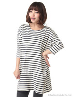 サイドZIPボーダーチュニック