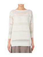 レース編みボーダーニット