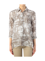 透け素材チェックシャツ