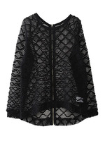 BACKジップ透かし編みニットチュニック