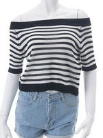 【ECURY】オフショル2wayボーダーニット