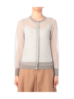 シースルー細ボーダーニットカーディガン