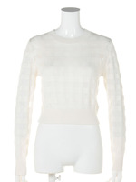 シャドウチェックニットトップス