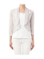 ショールカラー八分袖カーディガン