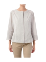 ノーカラー七分袖比翼ジャケット