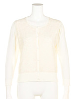 フラワーレース切替ショートカーディガン