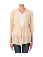 ベルト付きローゲージニットカーディガン