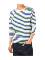 袖折り返しボーダーカットソー