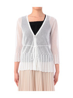 透かし編みスカラップニットカーディガン