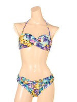 【nuckle market】ミドルフラワープリントツイストバンドゥブラ単品