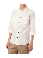 コットン×リネンミリタリーシャツ