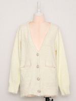 シャギーロングカーデ