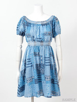 バンダナプリントスモッキングワンピース