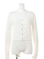 メタルボタンプレーンカーデ