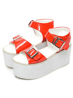 厚底シャークウエッジソールサンダル