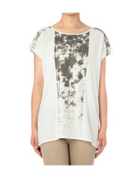 かすれタッチフロッキープリントプルオーバー