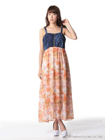 デニムマキシワンピース