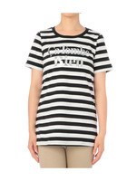 箔ロゴプリント ボーダープルオーバー