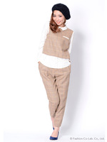 チェックタックパンツ