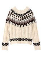 求心編み幾何学柄ニット