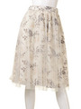 チュールレイヤードフラワープリントスカート