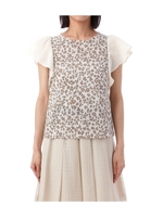 レオパード柄フリル袖カットソー