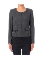 ウール混ジャージノーカラージャケット