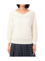 ボーダーVネックニットプルオーバー