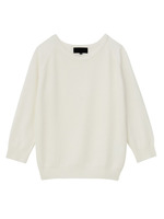 編み地切り替えラグランスリーブニット