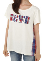 RCWB チェック ドッキング Tシャツ