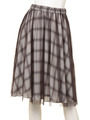 チェックチュールレイヤードミディスカート