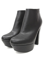 厚底ヒールシンプルショートブーツ