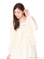 インナー袖レーシージュエリー釦アンサンブル