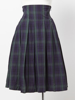 ハイウエストチェックフレアスカート
