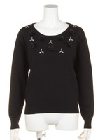 フラワーモチーフニットトップスCL−0034