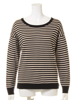 12Gボーダーバックレースロングスリーブプルオーバー