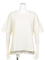 QUILTING KNIT JACQUARD HALF SLEEVE トップス