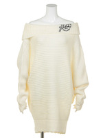 オフショルニットチュニック