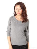 七分袖シンプルニット