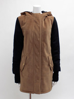 バイカラー中綿コート