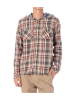 フード付きチェックネルシャツ