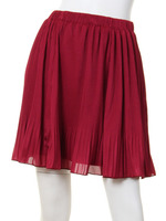 カットサテンプリーツフレアースカート