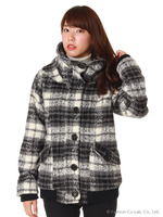 シャギーチェックブルゾン