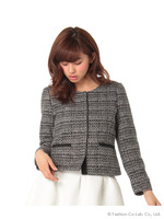 バックペプラムノーカラージャケット