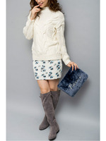 フラワープリントニットスカート[SET UP対応]