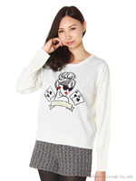 レディモチーフニットトップス