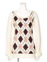 アーガイルニットチュニック